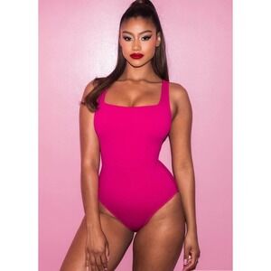 TA3 Squarey One-Piece Swimsuit XS Regular/Long Pink NWT